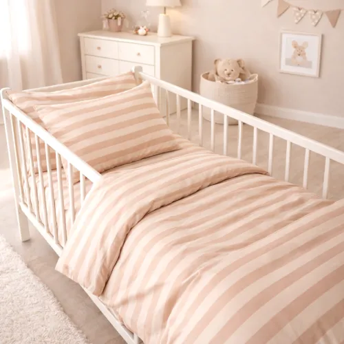 Комплект постельного белья Ranforce Elite BABY 17-0610 Stripe Light Brown - 1