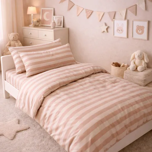 Комплект постельного белья  Бязь JUNIOR 17-0610 Stripe Light Brown