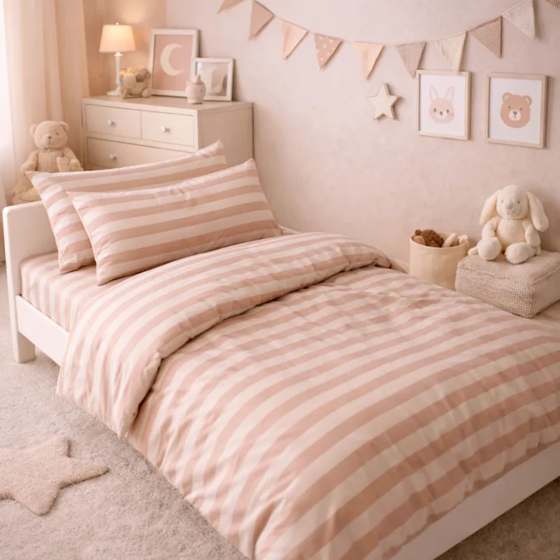 Комплект постельного белья  Бязь JUNIOR 17-0610 Stripe Light Brown