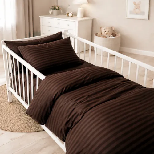 Комплект постельного белья Бязь BABY 17-0617 Stripe Brown - 1