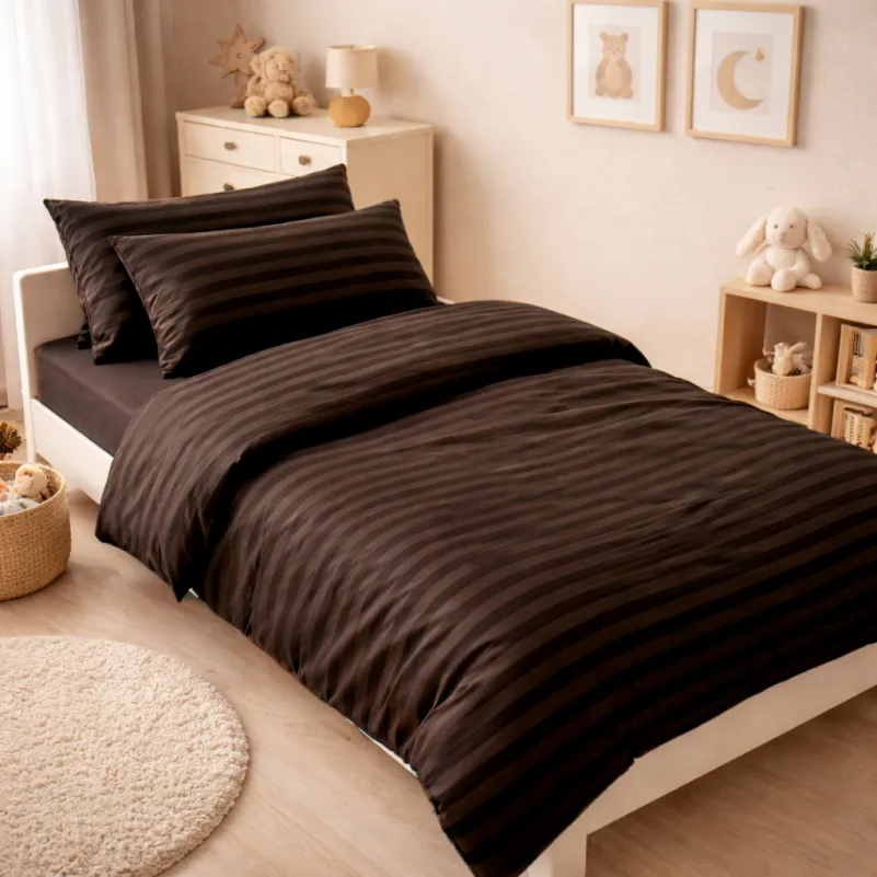 Комплект постельного белья  Бязь JUNIOR 17-0617 Stripe Brown