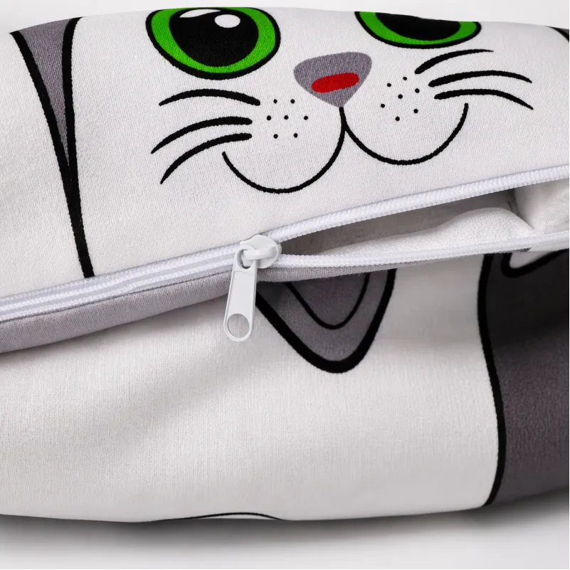 Комплект постельного белья Бязь JUNIOR 17-0635 Кіт Батон Сірий - 9