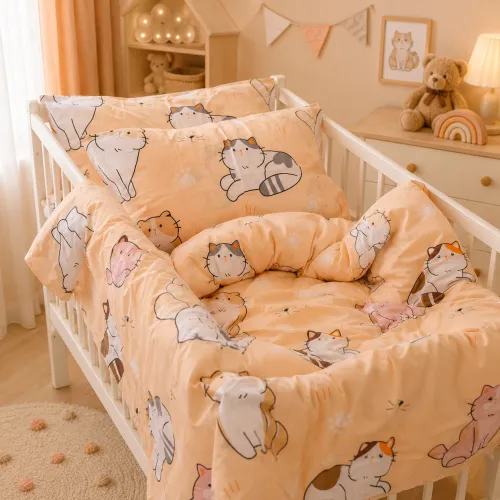 Комплект постельного белья Бязь BABY 17-0665 Cream Kittens - 1