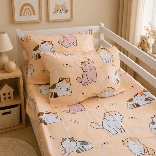 Комплект постільної білизни Ranforce Elite JUNIOR 17-0665 Cream Kittens - 5
