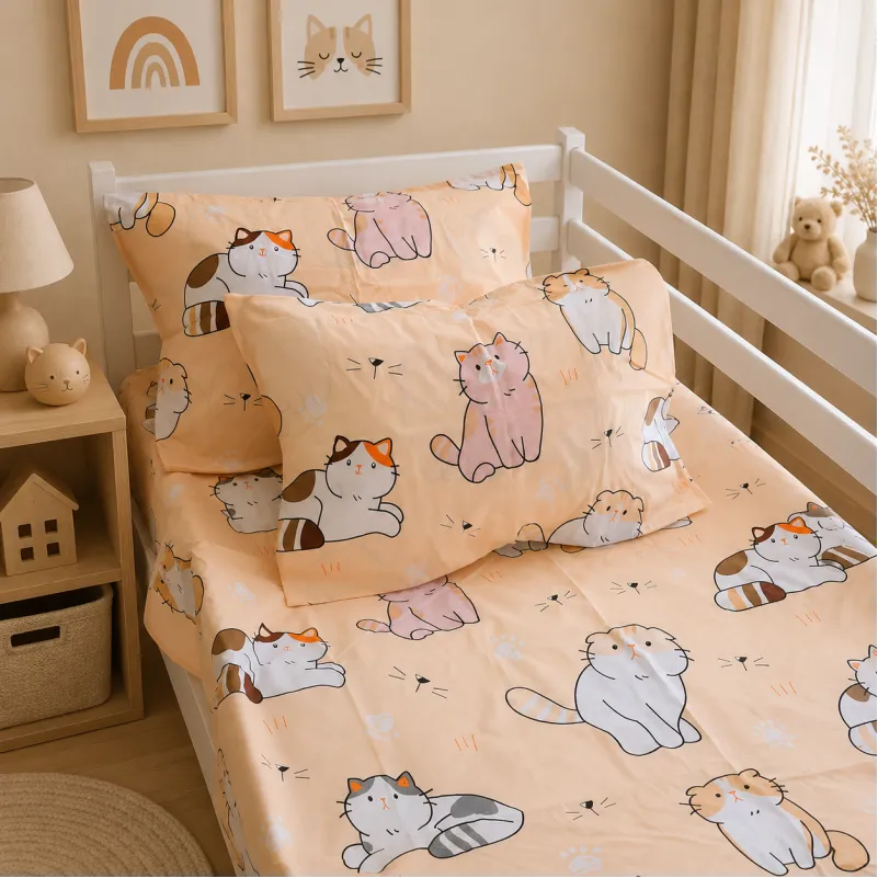Комплект постельного белья Бязь JUNIOR 17-0665 Cream Kittens Фото - 6