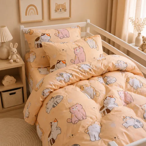 Комплект постельного белья Бязь JUNIOR 17-0665 Cream Kittens - 1