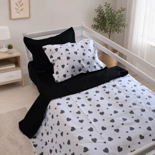 Комплект постельного белья Ranforce Elite TEENAGER 17-0669 Black and White Love