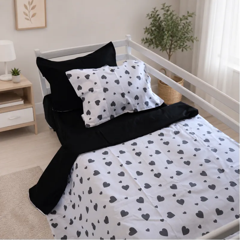 Комплект постільної білизни Ranforce Elite TEENAGER 17-0669 Black and White Love
