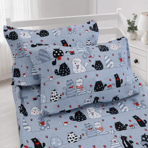 Комплект постільної білизни Ranforce Elite JUNIOR 17-0671 With Love, Cats - 5