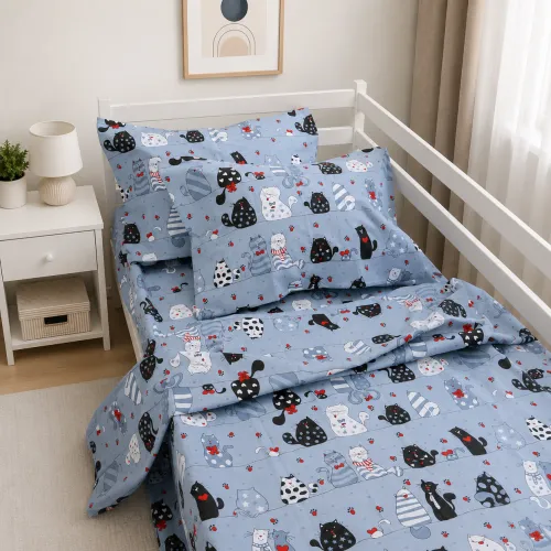 Комплект постельного белья Ranforce Elite TEENAGER 17-0671 With Love, Cats