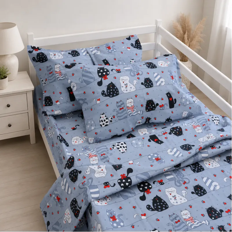 Комплект постельного белья Бязь JUNIOR 17-0671 With Love, Cats