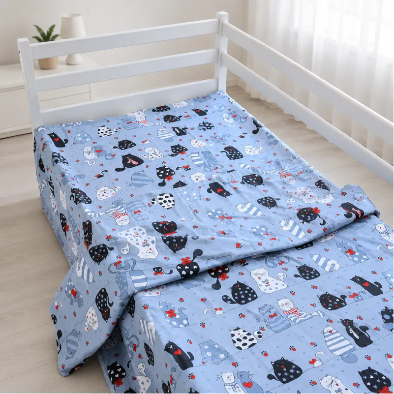 Комплект постельного белья Бязь JUNIOR 17-0671 With Love, Cats Фото - 7