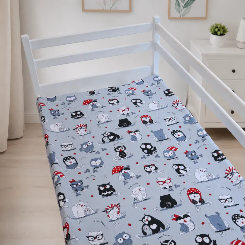 Комплект постельного белья Бязь JUNIOR 17-0672 Silver Owlets - 4