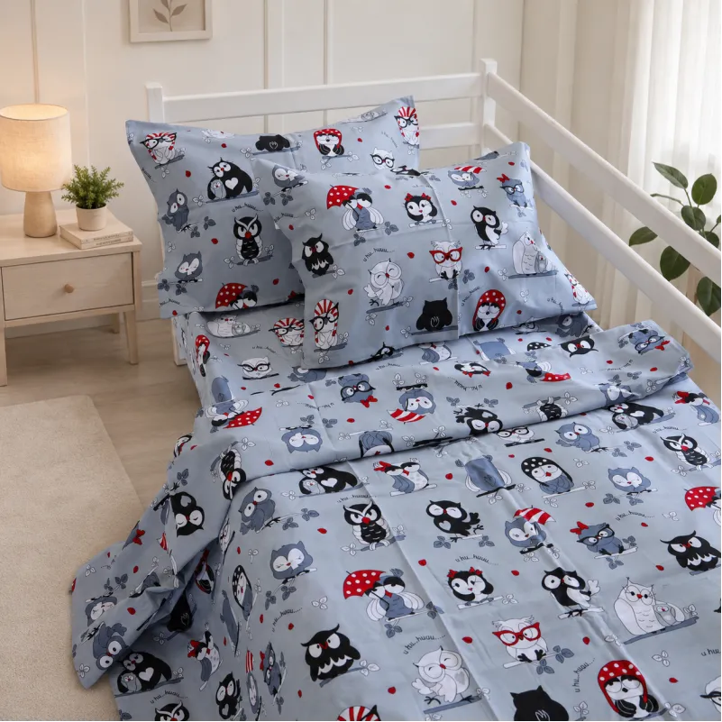 Комплект постельного белья Бязь JUNIOR 17-0672 Silver Owlets
