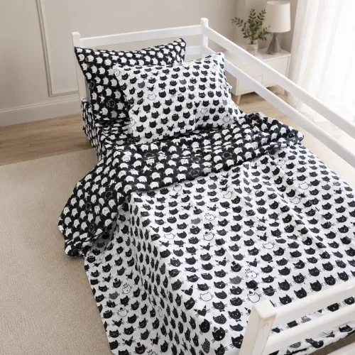 Комплект постельного белья Ranforce Elite TEENAGER 17-0673 Monochrome Meows