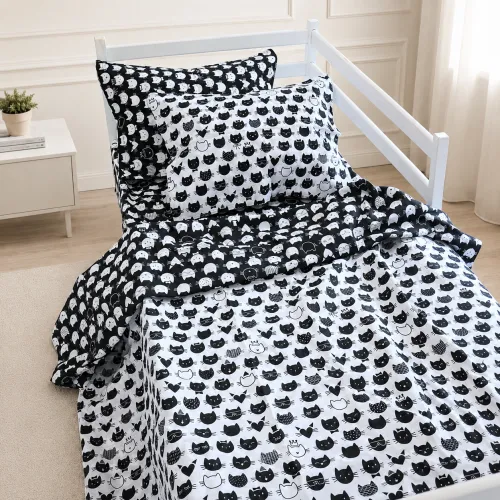 Комплект постільної білизни Ranforce Elite JUNIOR 17-0673 Monochrome Meows - 1