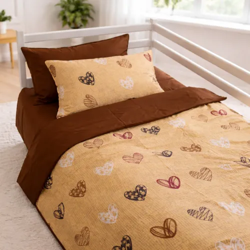 Комплект постельного белья Бязь JUNIOR 17-0705 Toffee Hearts