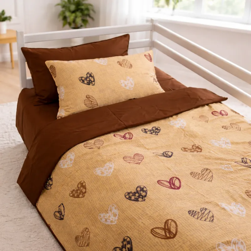 Комплект постільної білизни Бязь JUNIOR 17-0705 Toffee Hearts