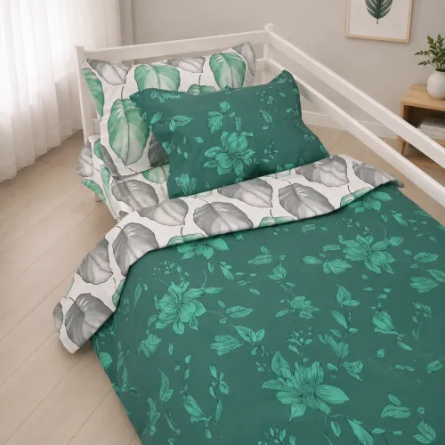 Комплект постельного белья Ranforce Elite TEENAGER 17-0718 Emerald Foliage