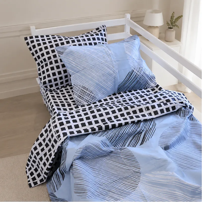 Комплект постільної білизни Ranforce Elite TEENAGER 17-0748 Circles in Checks