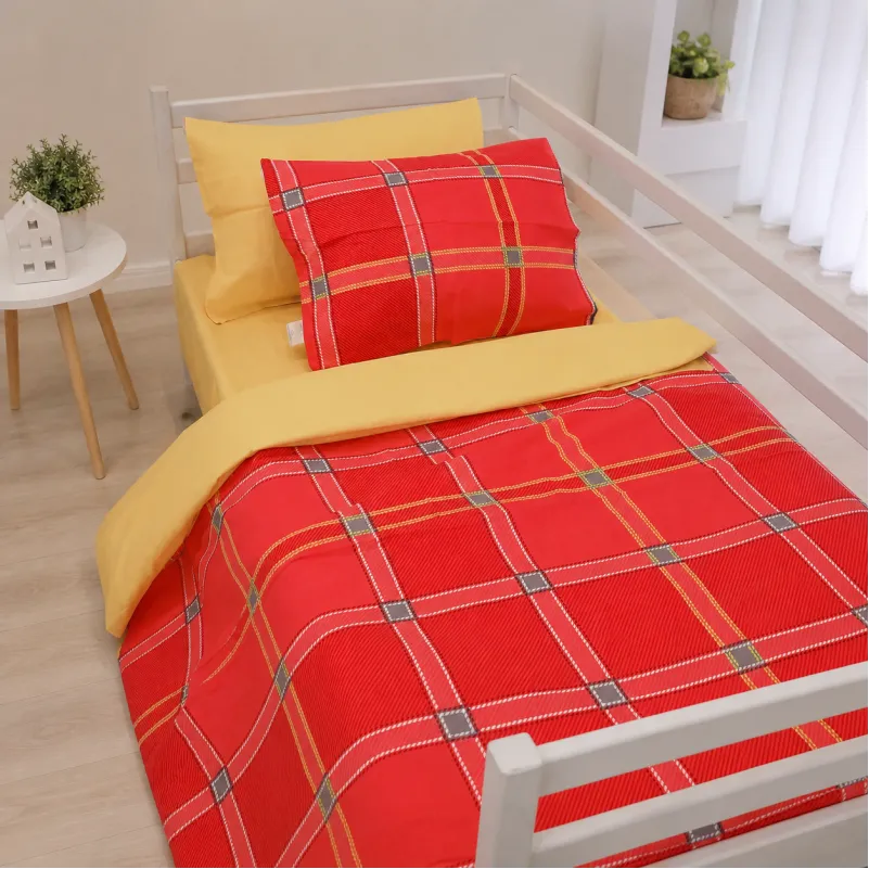 Комплект постільної білизни Ranforce Elite TEENAGER 17-0765 Checkered red