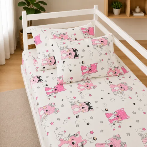 Комплект постельного белья Бязь TEENAGER 17-0776 Magic cats pink - 5