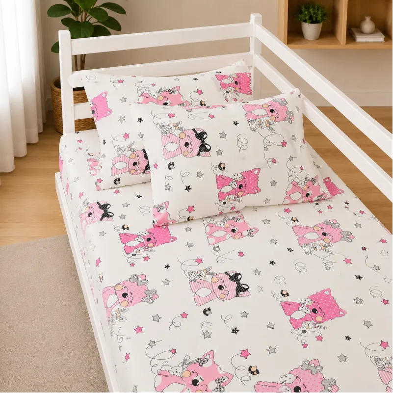 Комплект постільної білизни Бязь JUNIOR 17-0776 Magic cats pink Фото - 7
