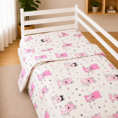 Комплект постельного белья Ranforce Elite JUNIOR 17-0776 Magic cats pink - 5