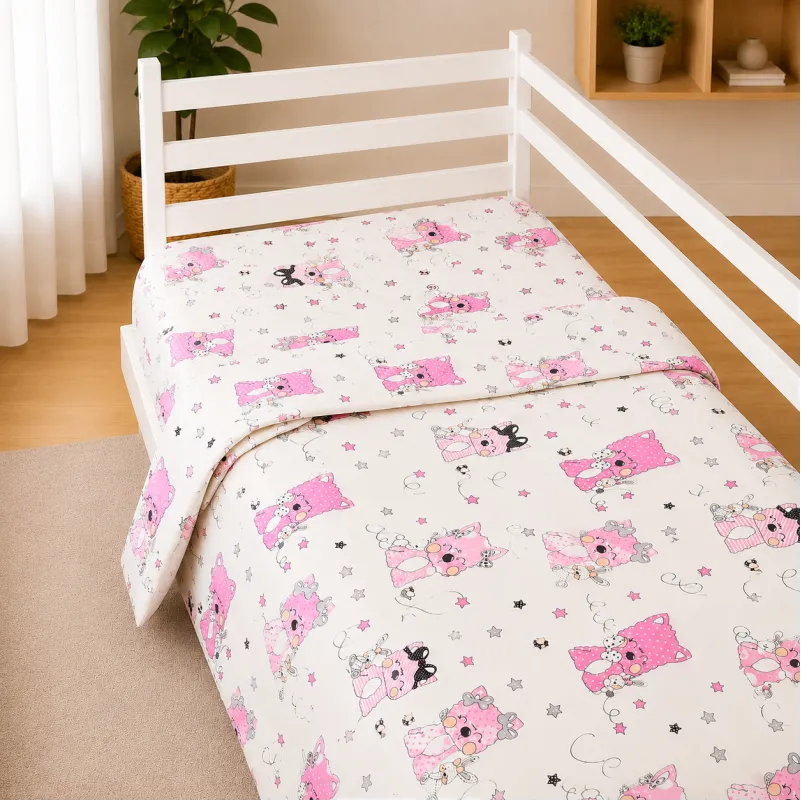 Комплект постільної білизни Бязь JUNIOR 17-0776 Magic cats pink - 4