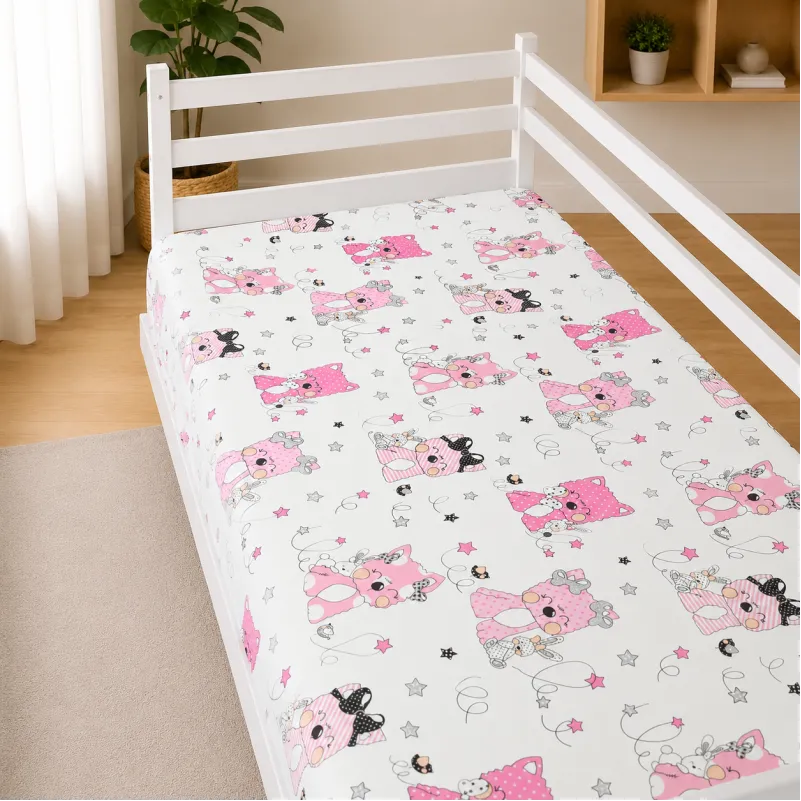 Комплект постільної білизни Бязь JUNIOR 17-0776 Magic cats pink Фото - 6