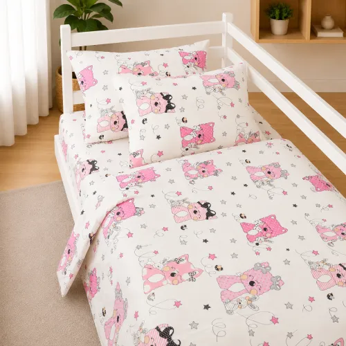 Комплект постельного белья Ranforce Elite TEENAGER 17-0776 Magic cats pink