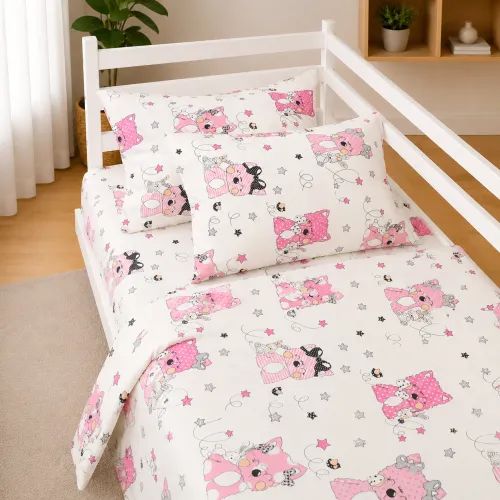 Комплект постельного белья Ranforce Elite JUNIOR 17-0776 Magic cats pink - 1