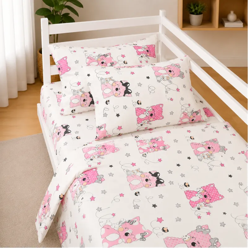 Комплект постільної білизни Бязь JUNIOR 17-0776 Magic cats pink