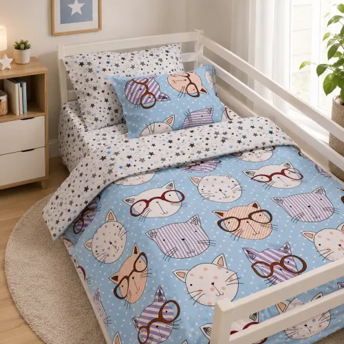 Комплект постельного белья Ranforce Elite TEENAGER 17-0785 Funny cats