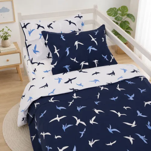 Комплект постельного белья Бязь JUNIOR 17-0825 Flying birds blue - 1