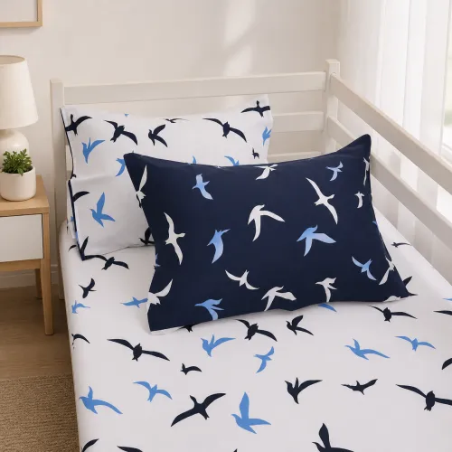 Комплект постельного белья Бязь JUNIOR 17-0825 Flying birds blue - 5