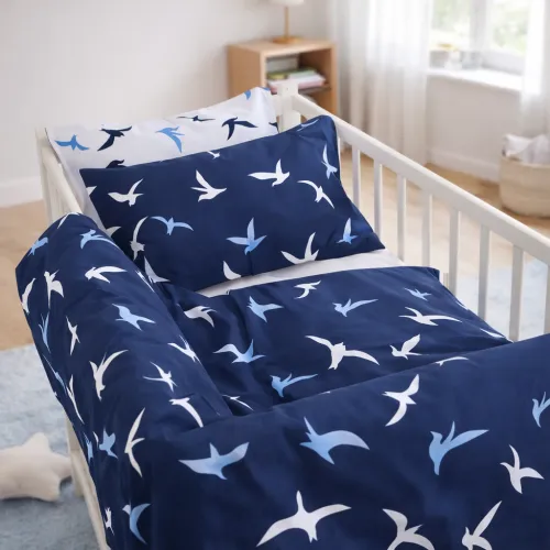 Комплект постельного белья Бязь BABY 17-0825 Flying birds blue - 1