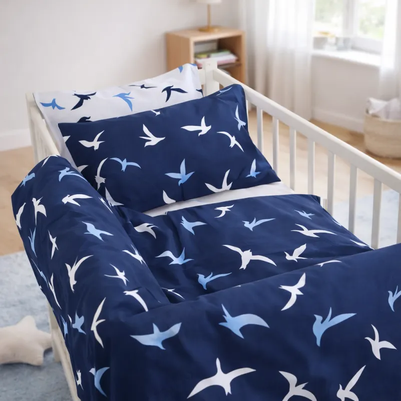 Комплект постельного белья Бязь BABY 17-0825 Flying birds blue