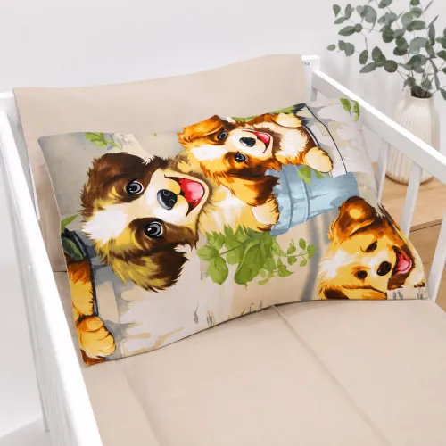 Комплект постільної білизни Бязь LITTLE KIDS 17-0983 Puppy Picnic - 5