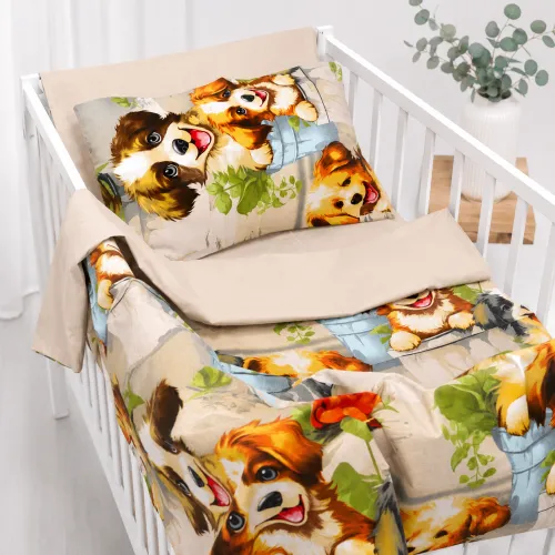 Комплект постільної білизни Бязь LITTLE KIDS 17-0983 Puppy Picnic - 1