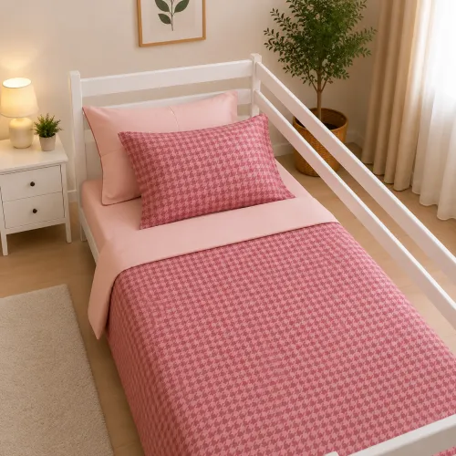 Комплект постельного белья Сатин TEENAGER 22-1440 Pink Houndstooth - 1