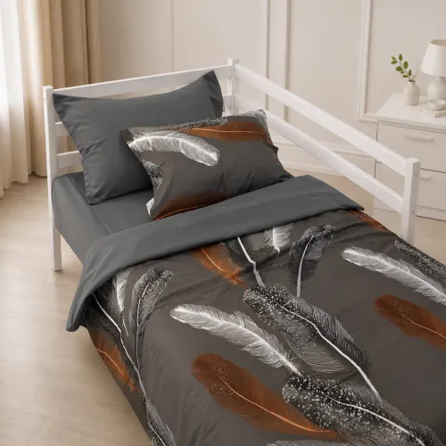 Комплект постельного белья Сатин TEENAGER 22-1453 Silk Feather gray - 1
