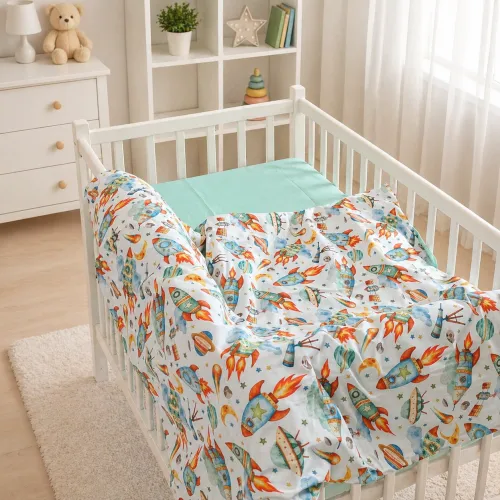 Комплект постільної білизни Сатин BABY 22-1472 Rocket Dreams - 5