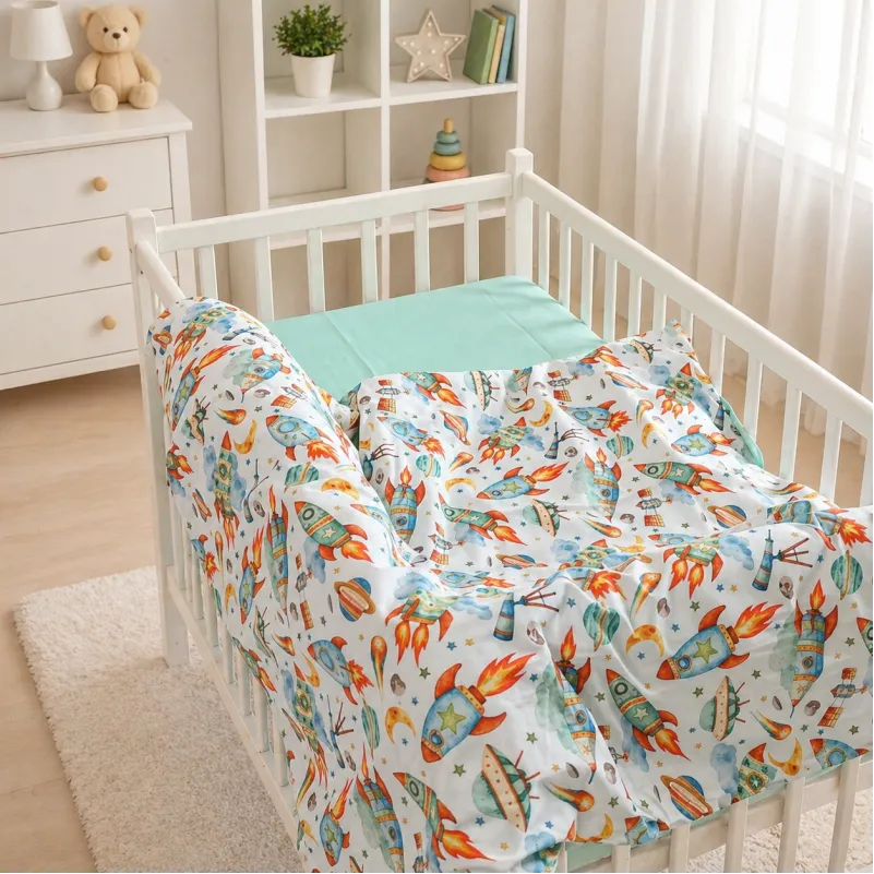 Комплект постельного белья Сатин BABY 22-1472 Rocket Dreams - 4