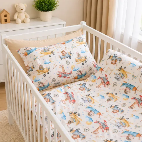 Комплект постільної білизни Сатин LITTLE KIDS 22-1473 Flying Friends