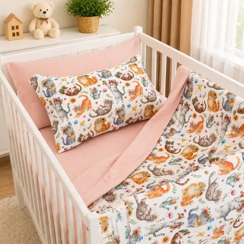 Комплект постельного белья Сатин JUNIOR 22-1475 Kitty Blossom