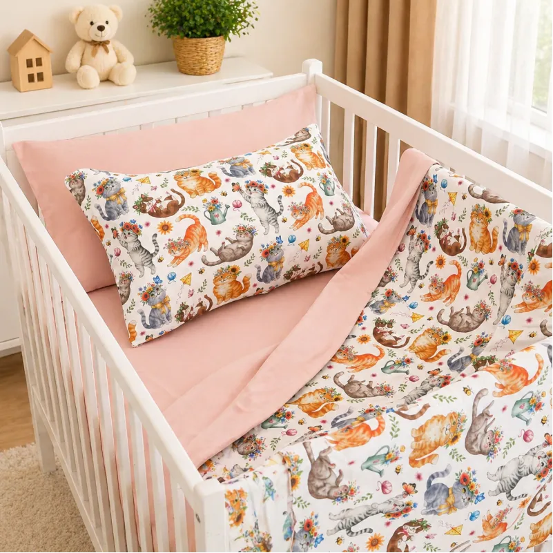 Комплект постельного белья Сатин JUNIOR 22-1475 Kitty Blossom