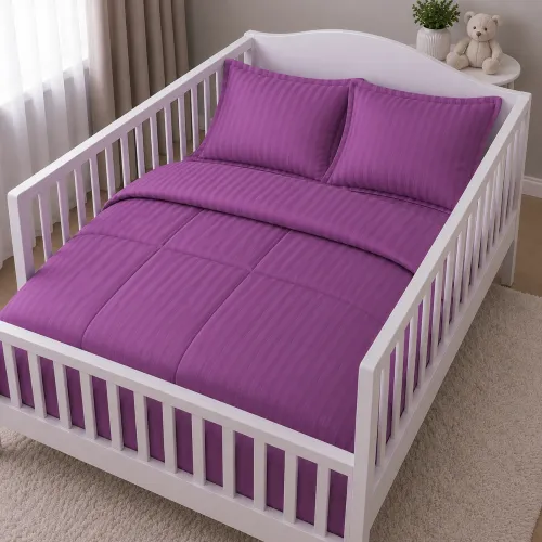 Комплект постельного белья Сатин BABY Satin Stripe 30-0009 Purple - 1