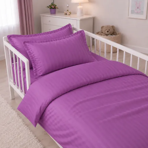 Комплект постельного белья Сатин LITTLE KIDS Satin Stripe 30-0009 Purple - 1