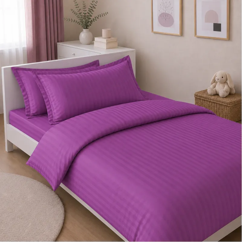 Комплект постельного белья Сатин JUNIOR Satin Stripe 30-0009 Purple